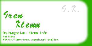 iren klemm business card