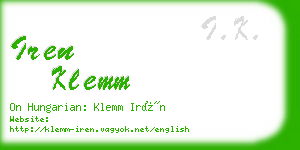 iren klemm business card